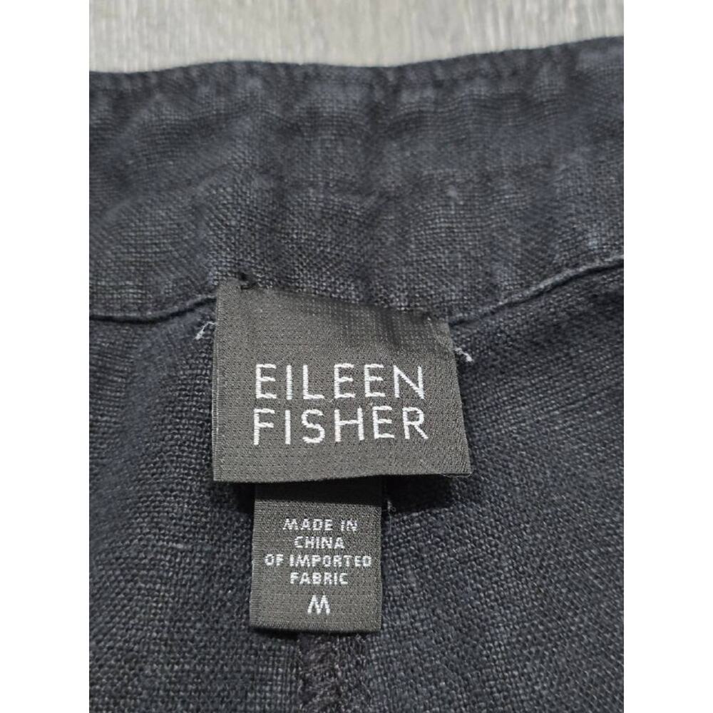 Eileen Fisher Cargo linen capri pants Women's Sz Medium Black A004177 - Picture 5 of 8